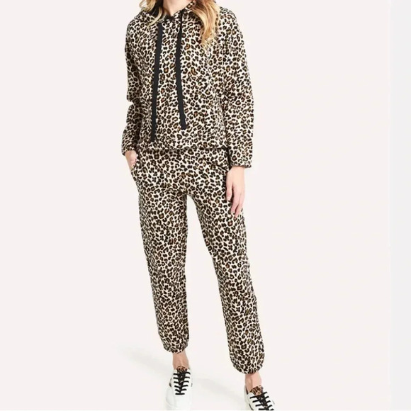 VELVET GRAHAM & SPENCER NEW Bristol Leopard Print Joggers Fleece Sweatpants S - Picture 9 of 10